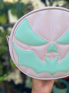 Handcrafted Bat Mouth Bag: Lavender and Robbins egg blue