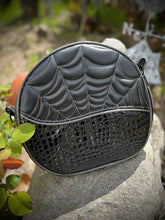 Load image into Gallery viewer, Handcrafted: Smaug Bag - Black and Glitter Black