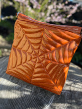 Load image into Gallery viewer, Hand Crafted La Araña Orange Glitter crossbody bag