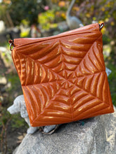 Load image into Gallery viewer, Hand Crafted La Araña Orange Glitter crossbody bag