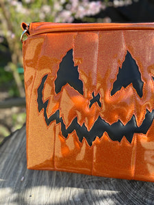 Hand Crafted La Araña Orange Glitter crossbody bag