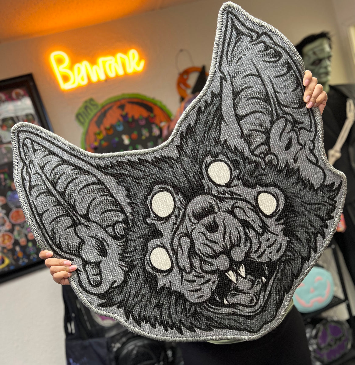 Cursed Creatures Stay Batty Rug Love Pain and Stitches