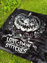Load image into Gallery viewer, Love Pain and Stitches Fleece Blanket