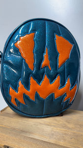 Handcrafted - Scaredy Cat teal glitter and Orange Glitter