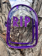 Load image into Gallery viewer, Hand Crafted : Concert RIP head stone Bag- Large purple
