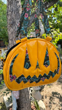 Load image into Gallery viewer, Handcrafted MissChievous Handbag- Patent Yellow and floral material