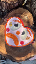 Load image into Gallery viewer, Hand Crafted: Sad Clown Heart- Pink with Orange