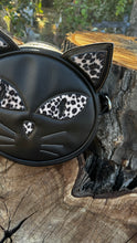 Load image into Gallery viewer, Hand Crafted Kitten Bag Black and leopard
