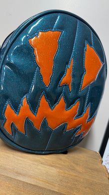 Handcrafted - Scaredy Cat teal glitter and Orange Glitter