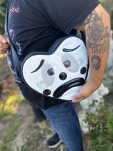 Load image into Gallery viewer, Handcrafted Double sided Clown Heart Bag Black and White- Pre Order