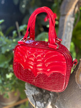 Load image into Gallery viewer, Handcrafted Mini Crimson Web handbag