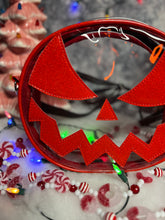 Load image into Gallery viewer, Hand Crafted : Mean Face clear Concert bag with Red face