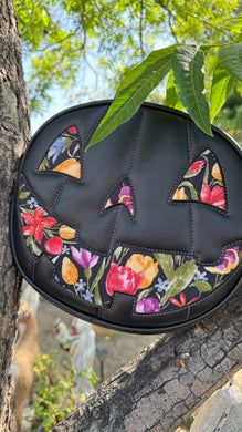 Hand Crafted : Happy face Black and Floral