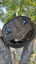 Load image into Gallery viewer, Hand Crafted : Happy face Black croc and champagne