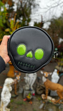 Load image into Gallery viewer, Handcrafted Mini Skull crossbody-Green Glitter