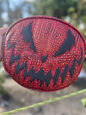 Hand Crafted: Bad Company Pumpkin Red Croc with patent black