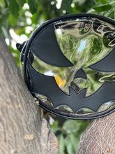Load image into Gallery viewer, Hand Crafted : Bat Face clear Concert bag with Black vinyl
