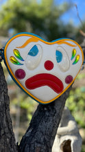Load image into Gallery viewer, Pre order Hand Crafted: Sad Clown Heart blue glitter