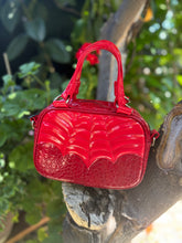 Load image into Gallery viewer, Handcrafted Mini Crimson Web handbag