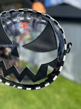 Load image into Gallery viewer, Hand Crafted : Mean Face clear Concert bag with Checkered piping