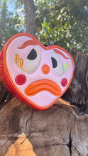 Load image into Gallery viewer, Hand Crafted: Sad Clown Heart- Pink with Orange