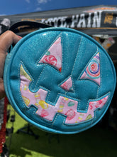 Load image into Gallery viewer, Handcrafted Small Happy face blue glitter and Candy Print