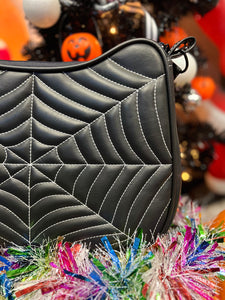 Hand crafted Hades Crossbody handbag black and Black patent
