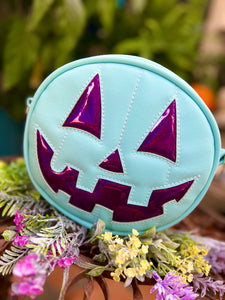 Black Friday Sale Handcrafted Small Happy face Robbins egg blue and glitter purple