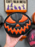 Handcrafted Small Rotten face Black and Orange texture
