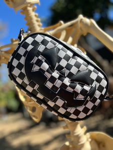 Handcrafted Belt bag : Black and White Checkered