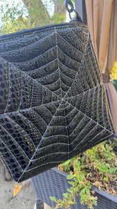 Hand Crafted La Araña Black Croc and Glow in the Dark