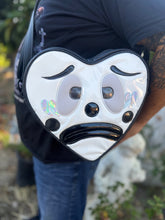 Load image into Gallery viewer, Handcrafted Double sided Clown Heart Bag Black and White- Pre Order