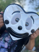 Load image into Gallery viewer, Handcrafted Double sided Clown Heart Bag Black and White- Pre Order