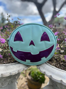 SALE Hand Crafted : Happy face Robbins Egg blue and high shine Purple