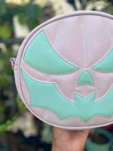 Load image into Gallery viewer, Sale Handcrafted Bat Mouth Bag: Lavender and Robbins egg blue