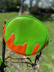 Hand Crafted Stark Raving Goo: Orange Glitter and Black with Green Glitter GOO