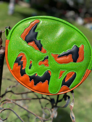 Hand Crafted Stark Raving Goo: Orange Glitter and Black with Green Glitter GOO