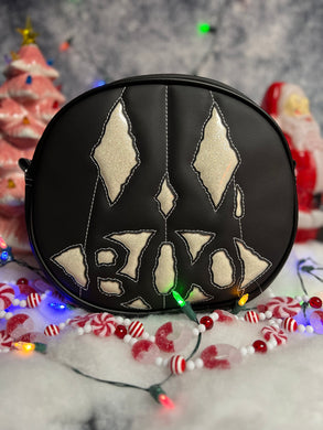 Handcrafted - BOO! Face Black and white glitter