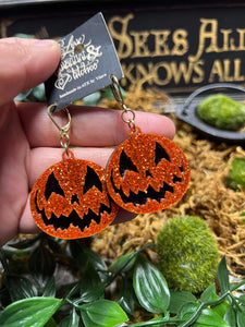 Pumpkin Kult Acrylic Earrings by Vinca USA