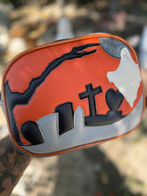 Load image into Gallery viewer, Handcrafted Mini Graveyard Ghost Grey with Orange and grey detailing