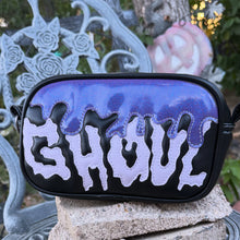 Load image into Gallery viewer, Hand Crafted : Small square Ghoul Bag Black and lavender pastels