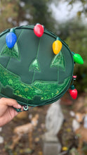 Load image into Gallery viewer, Hand Crafted : Xmas lights Happy face Green and Clear green Glitter