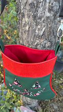 Load image into Gallery viewer, Holiday Stocking Tote Crossbody Bag- Green and Red with holiday Fabric
