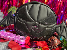 Load image into Gallery viewer, Hand Crafted : Bat Mouth/ Black and Black Glitter with Wings