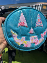 Load image into Gallery viewer, Handcrafted Small Happy face blue glitter and Candy Print