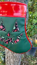 Load image into Gallery viewer, Holiday Stocking Tote Crossbody Bag- Green and Red with holiday Fabric
