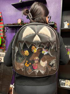 Large Pumpkin Kult Display Backpack -Black and Grey