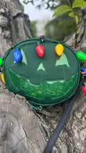 Load image into Gallery viewer, Hand Crafted : Xmas lights Happy face Green and Clear green Glitter
