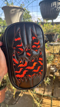 Load image into Gallery viewer, Handcrafted: Side Bag black and Orange Bat  print
