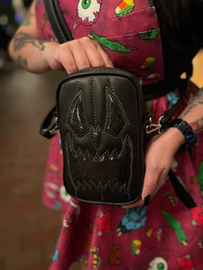PRE ORDER Handcrafted: Side Bag Black with Black  Glitter